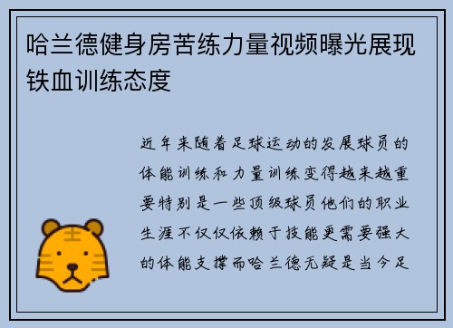 哈兰德健身房苦练力量视频曝光展现铁血训练态度